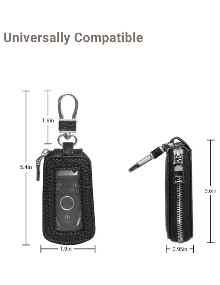 Funda de Llave de Cuero Yuoyar - Soporte Universal Negro