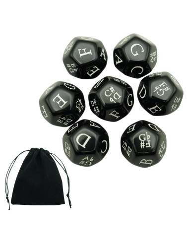 Juego de Dados Musicales Funeishi - 7 Dados D12 con Notas