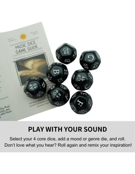 Juego de Dados Musicales Funeishi - 7 Dados D12 con Notas