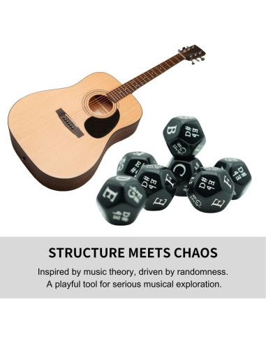 Juego de Dados Musicales Funeishi - 7 Dados D12 con Notas