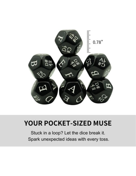 Juego de Dados Musicales Funeishi - 7 Dados D12 con Notas
