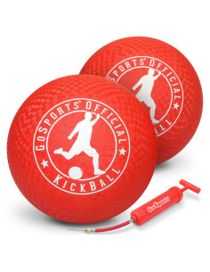 GoSports Balón de Kickball Oficial Rojo 10" - 2 Piezas con Bomba