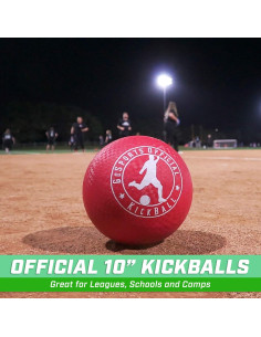 GoSports Balón de Kickball Oficial Rojo 10" - 2 Piezas con Bomba 2