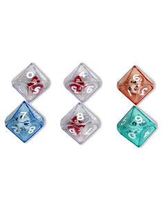 Dados de Juego Dobles de 10 Caras Koplow Games - Set de 6