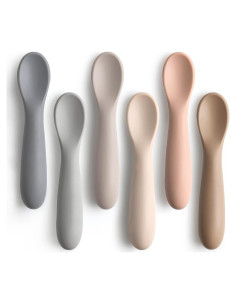 Paquete de 6 Cucharas de Silicona NETANY para Bebés 6+ Meses
