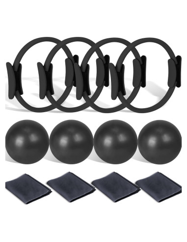 Conjunto de Pilates LumaHvn 12 Piezas: Anillos, Pelotas y Bandas