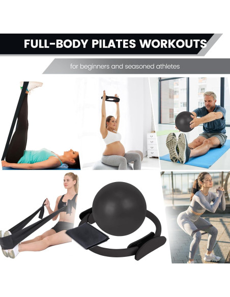 Conjunto de Pilates LumaHvn 12 Piezas: Anillos, Pelotas y Bandas