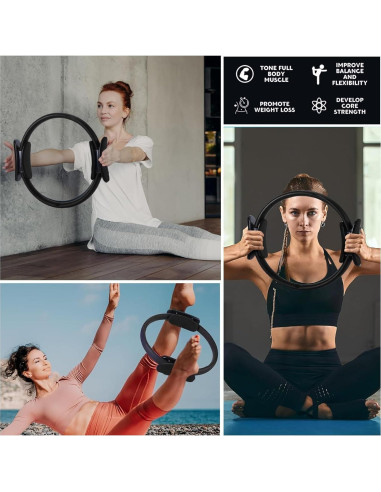 Conjunto de Pilates LumaHvn 12 Piezas: Anillos, Pelotas y Bandas