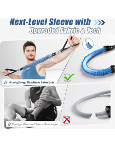 Kit de Barra de Pilates ALongSong con 6 Bandas de Resistencia 9-81kg 2