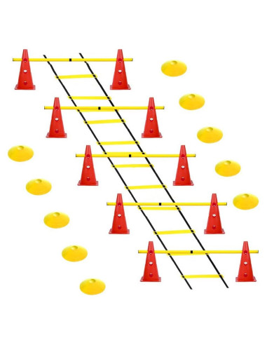 Conjunto de Entrenamiento Deportivo ASENVER - 10 Conos + Escalera 6m