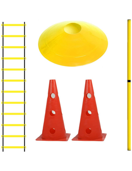 Conjunto de Entrenamiento Deportivo ASENVER - 10 Conos + Escalera 6m