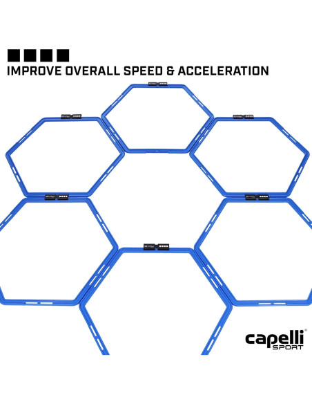 Anillos de Agilidad Hexagonales Capelli Sport - Juego de 6