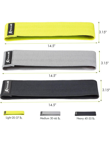 Conjunto de bandas de resistencia ProsourceFit 3 niveles antideslizante
