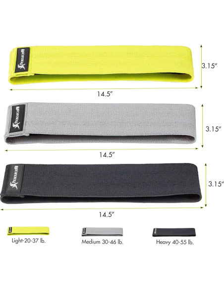 Conjunto de bandas de resistencia ProsourceFit 3 niveles antideslizante