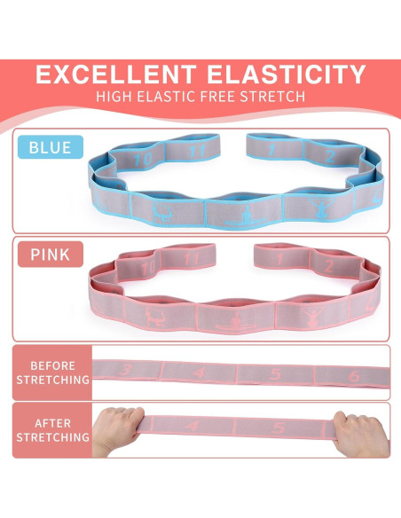 Correa de Estiramiento de Yoga CEILIWEN 11 Bucles Elástica