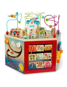 Cubo de Actividades de Madera Battat CurioCity 7 Lados 11.24 kg