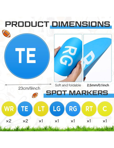 9 Marcadores de Posición de Fútbol Sonwyoung 23 cm PVC