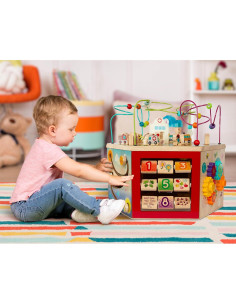 Cubo de Actividades de Madera Battat CurioCity 7 Lados 11.24 kg 2