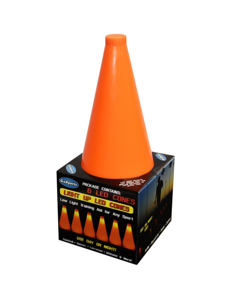 Conos LED de Entrenamiento GoSports Naranja 23 cm - Paquete de 6