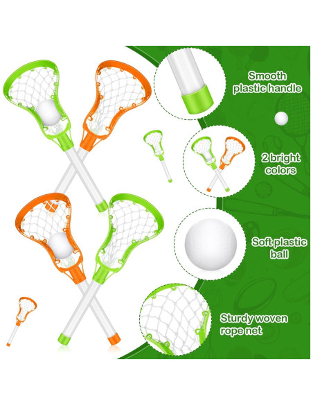 Juego de Palas y Pelotas de Lacrosse Arrowbash - 8 Palas y 4 Pelotas
