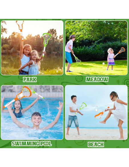 Juego de Palas y Pelotas de Lacrosse Arrowbash - 8 Palas y 4 Pelotas