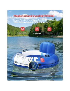 Tubo Inflable para Río QPAU 119 cm con 2 Portavasos y Respaldo 2