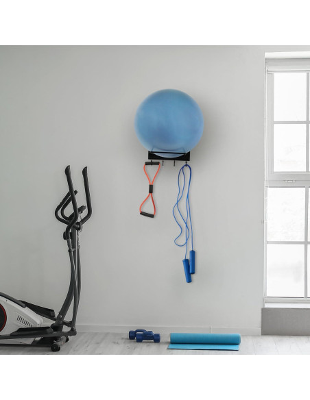Soporte de Pelota de Estabilidad MyGift con 4 Ganchos Negro