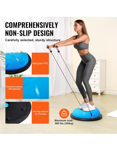 Entrenador de Media Pelota VEVOR 58cm con Bandas y Bomba