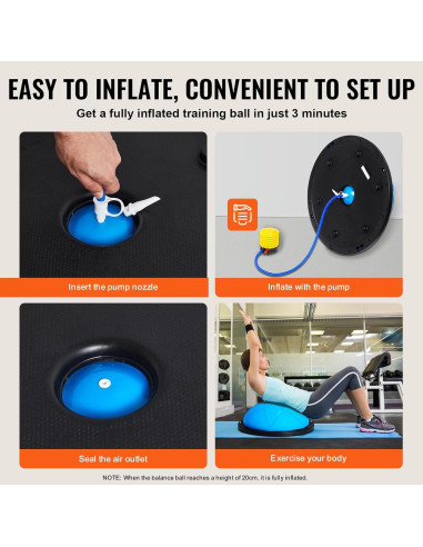 Entrenador de Media Pelota VEVOR 58cm con Bandas y Bomba