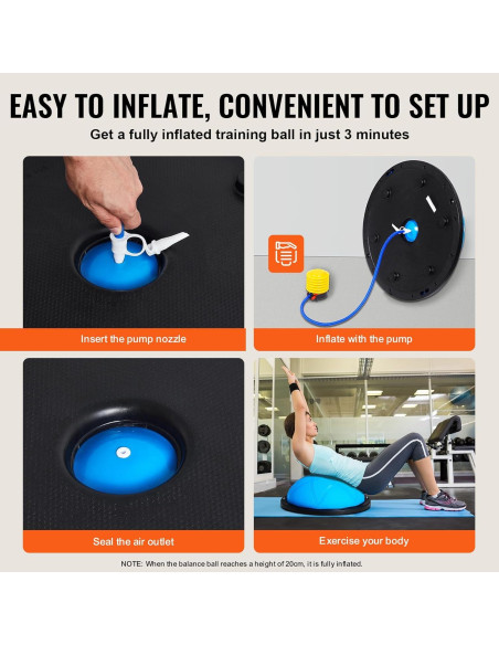 Entrenador de Media Pelota VEVOR 58cm con Bandas y Bomba