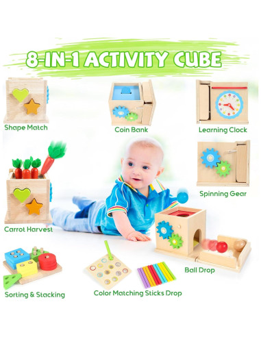 Juguetes Montessori de Madera 8-en-1 ShenZhen MaxLink