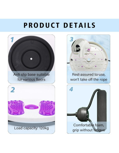 Máquina de Torsión de Cintura TourKing, Abdominal Ajustable, 700g