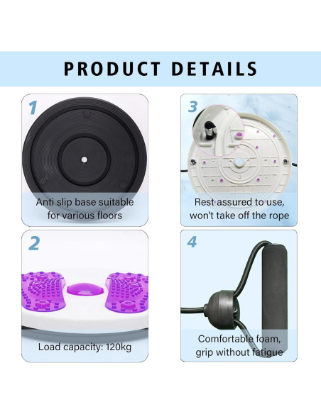 Máquina de Torsión de Cintura TourKing, Abdominal Ajustable, 700g