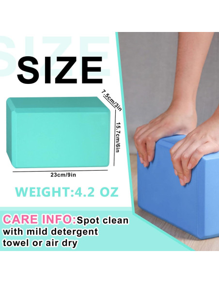 10 Bloques de Yoga Hungdao de Espuma EVA Antideslizantes 23x15x7.5cm