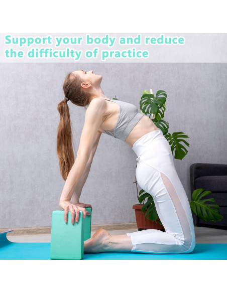 10 Bloques de Yoga Hungdao de Espuma EVA Antideslizantes 23x15x7.5cm