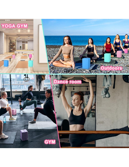 10 Bloques de Yoga Hungdao de Espuma EVA Antideslizantes 23x15x7.5cm