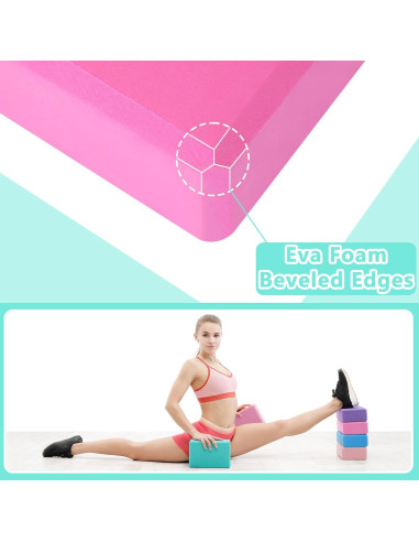 10 Bloques de Yoga Hungdao de Espuma EVA Antideslizantes 23x15x7.5cm