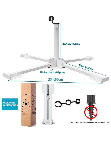 Soporte de Paraguas Plegable MILIMOLI - Base de Patio a Prueba de Óxido