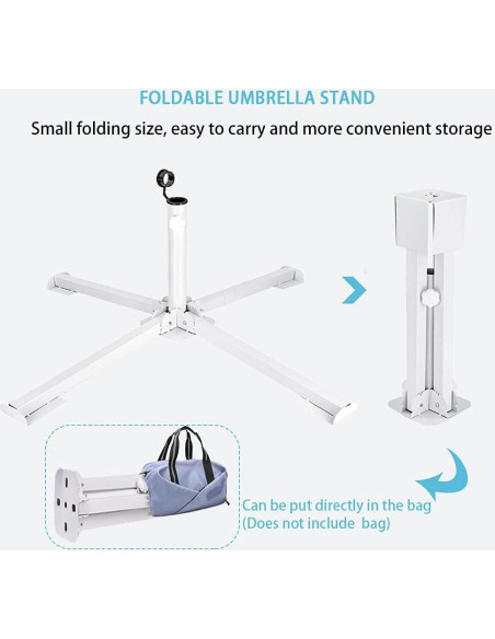 Soporte de Paraguas Plegable MILIMOLI - Base de Patio a Prueba de Óxido