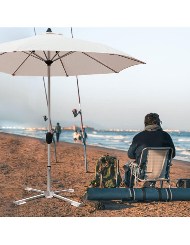 Soporte de Paraguas Plegable MILIMOLI - Base de Patio a Prueba de Óxido