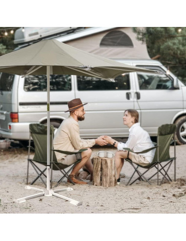 Soporte de Paraguas Plegable MILIMOLI - Base de Patio a Prueba de Óxido