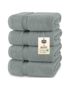 Juego de Toallas de Baño Utopia 4 Piezas 600GSM Gris Frío