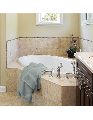 Juego de Toallas de Baño Utopia 4 Piezas 600GSM Gris Frío