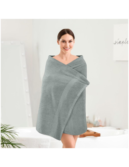 Juego de Toallas de Baño Utopia 4 Piezas 600GSM Gris Frío