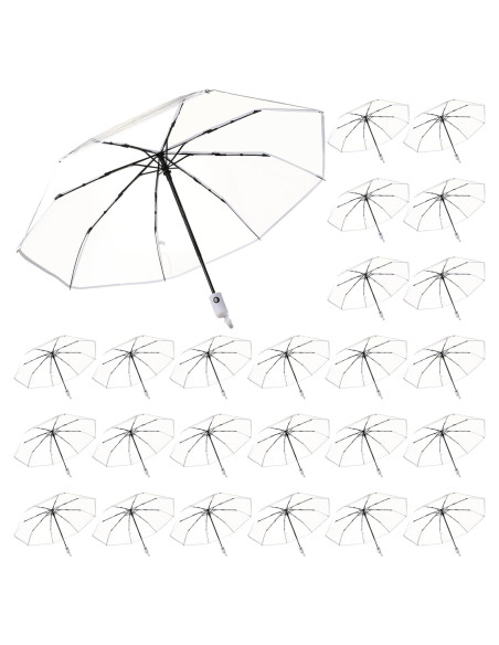 Juego de 20 Paraguas Transparentes Automáticos 106 cm Livianos