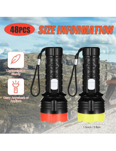 48 Mini Linternas LED de Llavero Tujoe - Colores Asortidos 2