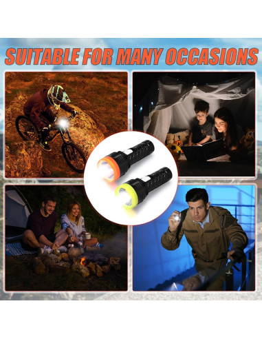 48 Mini Linternas LED de Llavero Tujoe - Colores Asortidos