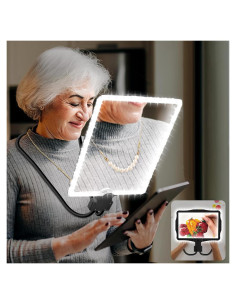 Lupa recargable HQGZQL 5X con luz LED para lectura manos libres