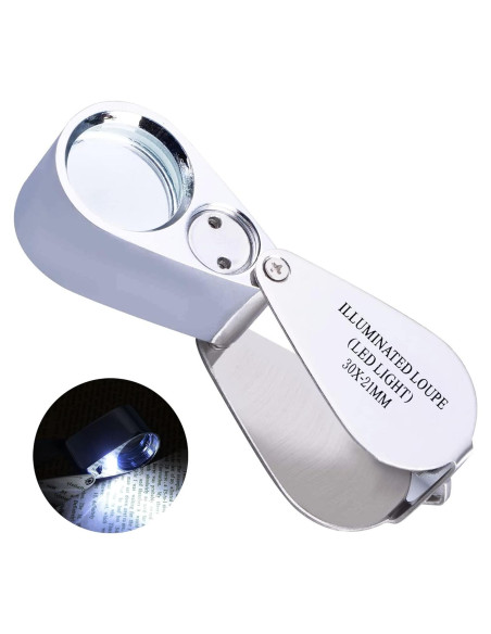 Lupa de Joyero Pineapple 30X con Luz LED y Estuche