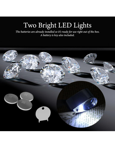 Lupa de Joyero Pineapple 30X con Luz LED y Estuche